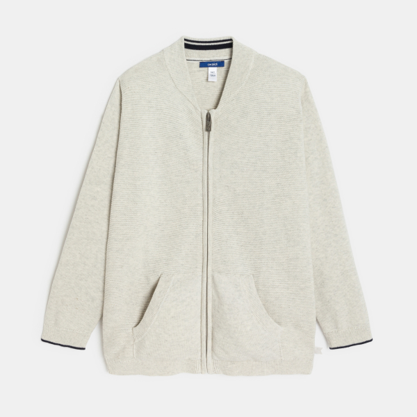 جيليه طويل بياقة من طراز تيدي، باللون الأزرق الداكن، للفتيان